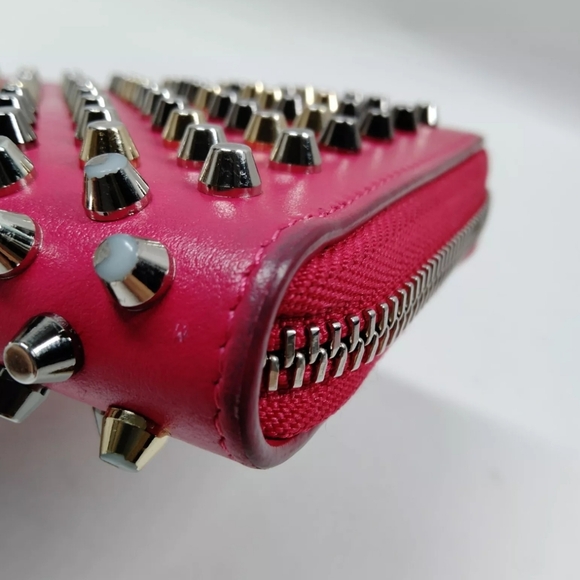 Christian Louboutin Studded Long Wallet Pink Leather - Picture 9 of 9